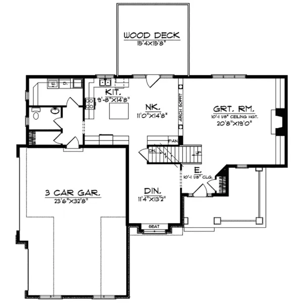 Colonial House Plan First Floor - Willoughby Farm Country Home 051D-0489 - Shop House Plans and More