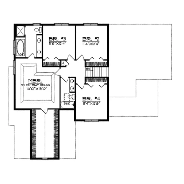 Colonial House Plan Second Floor - Willoughby Farm Country Home 051D-0489 - Shop House Plans and More