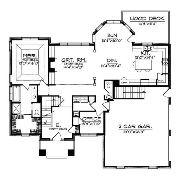 Southern House Plan First Floor - Padmore Traditional Home 051D-0491 - Shop House Plans and More