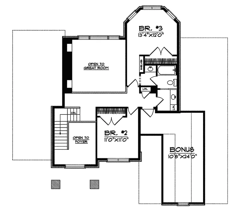 European House Plan Second Floor - Padmore Traditional Home 051D-0491 - Shop House Plans and More