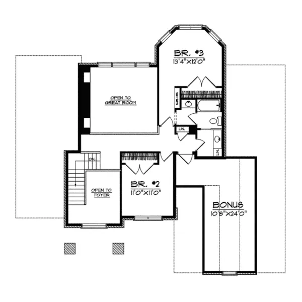 Southern House Plan Second Floor - Padmore Traditional Home 051D-0491 - Shop House Plans and More