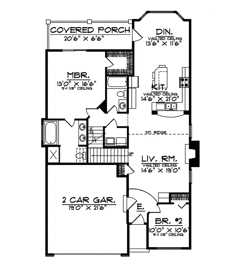 Traditional House Plan First Floor - Mendota Hollow Narrow Lot Home 051D-0498 - Shop House Plans and More