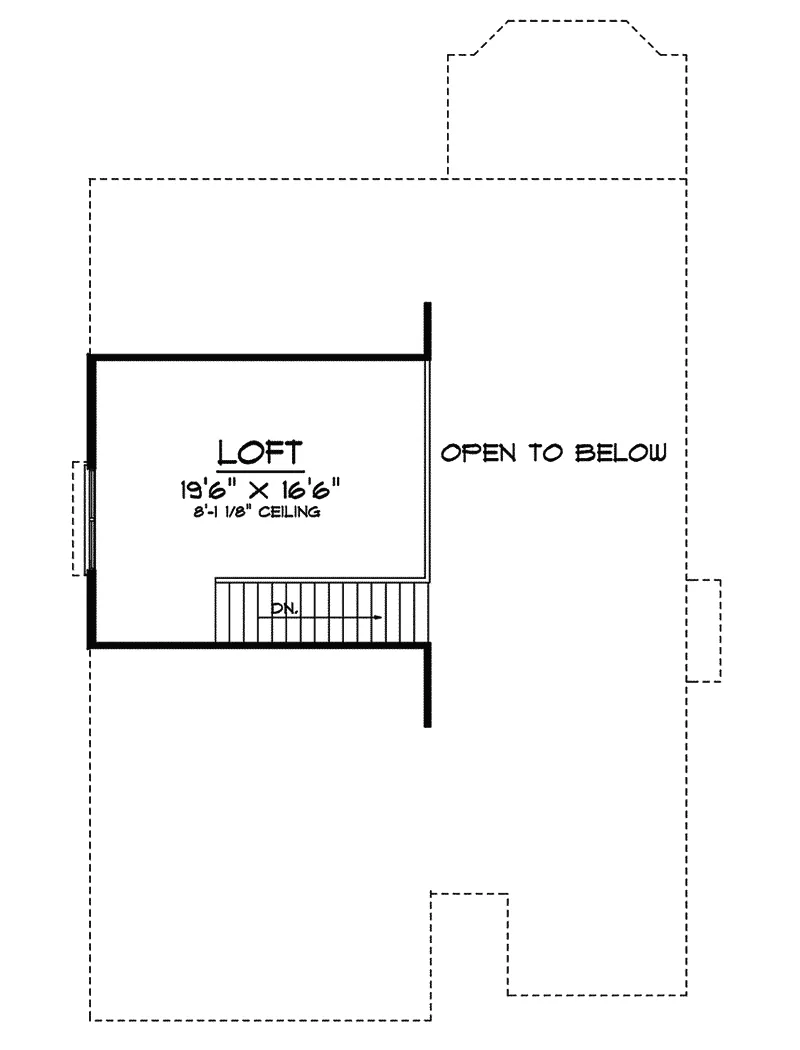 Traditional House Plan Loft - Mendota Hollow Narrow Lot Home 051D-0498 - Shop House Plans and More