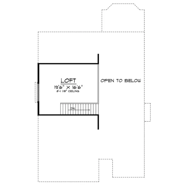 Traditional House Plan Loft - Mendota Hollow Narrow Lot Home 051D-0498 - Shop House Plans and More