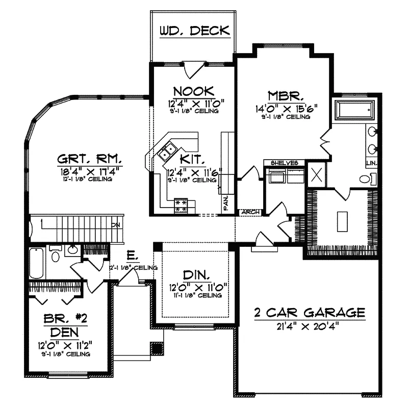 Country House Plan First Floor - Lordan Country Ranch Home 051D-0499 - Shop House Plans and More