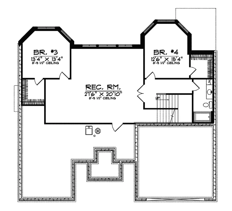 Shingle House Plan Lower Level Floor - Eldora Traditional Ranch Home 051D-0500 - Search House Plans and More