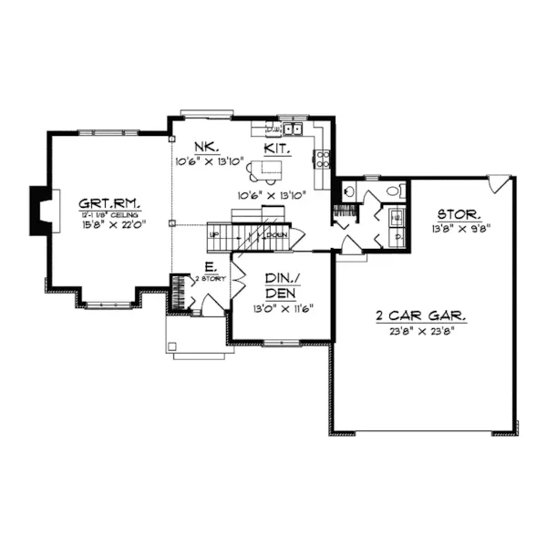 Traditional House Plan First Floor - Dowell Traditional Home 051D-0501 - Search House Plans and More