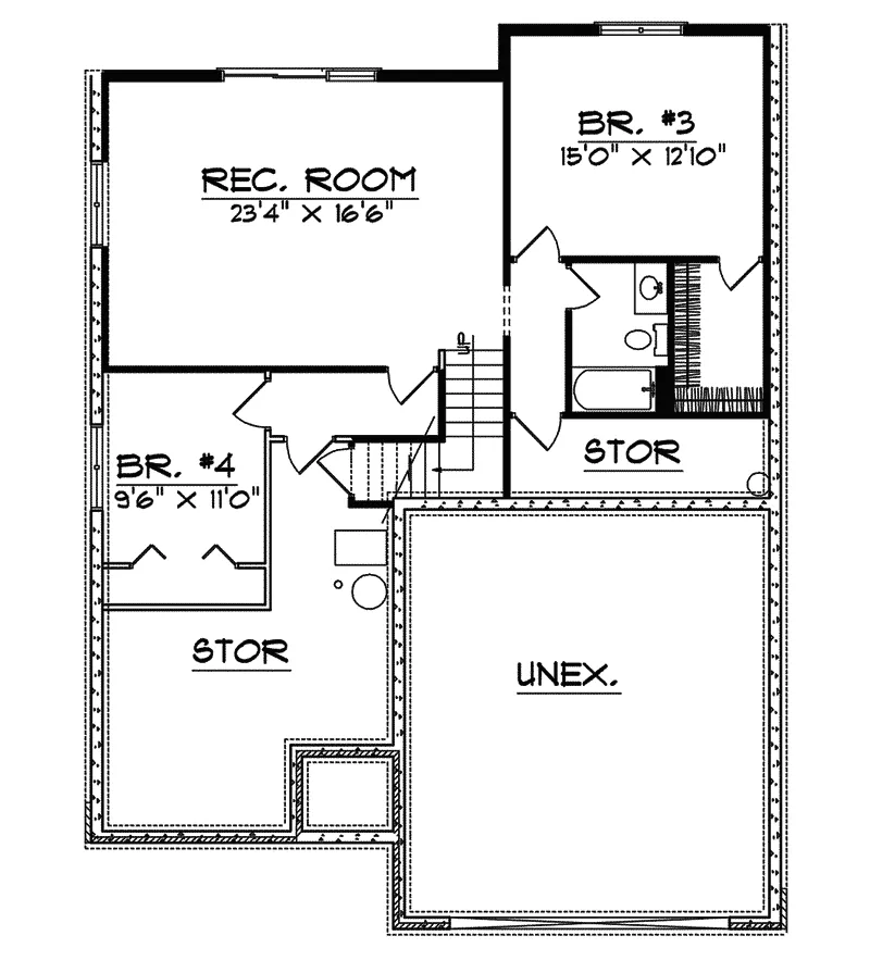 Rustic House Plan Lower Level Floor - Asherton Ranch Home 051D-0503 - Search House Plans and More