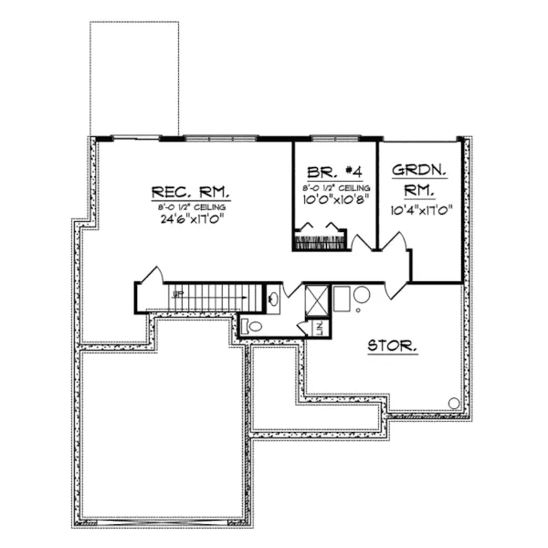 Ranch House Plan Lower Level Floor - Castello Narrow Lot Home 051D-0504 - Search House Plans and More