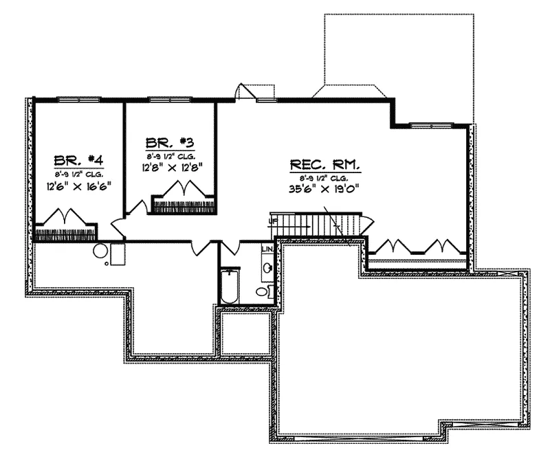 Ranch House Plan Lower Level Floor - Giesel Hollow Luxury Home 051D-0505 - Search House Plans and More