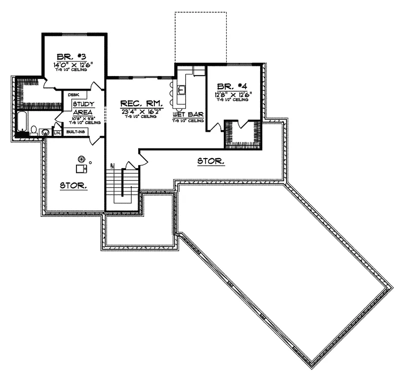 Luxury House Plan Lower Level Floor - Havant Traditional Home 051D-0507 - Search House Plans and More