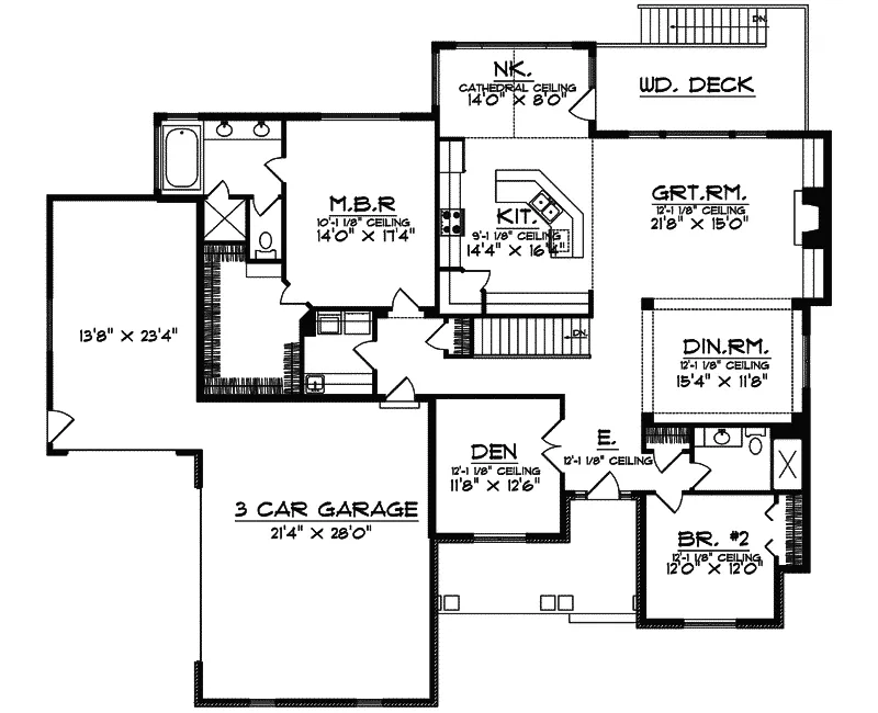 Shingle House Plan First Floor - Heidi Traditional Home 051D-0510 - Search House Plans and More