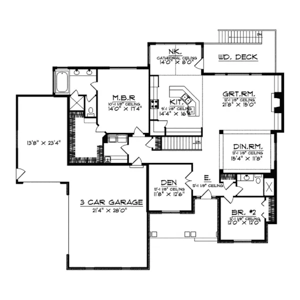 Southern House Plan First Floor - Heidi Traditional Home 051D-0510 - Search House Plans and More