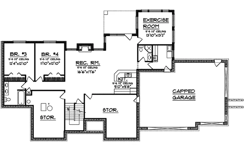 Modern House Plan Lower Level Floor - Hatfield Place Ranch Home 051D-0515 - Search House Plans and More