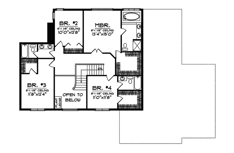 Traditional House Plan Second Floor - Belcrest Arts And Crafts Home 051D-0520 - Search House Plans and More