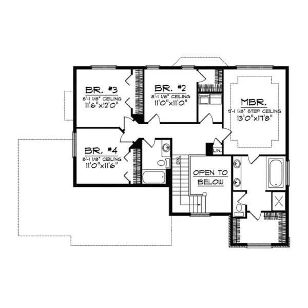 Craftsman House Plan Second Floor - Grover Arts And Crafts Home 051D-0524 - Search House Plans and More