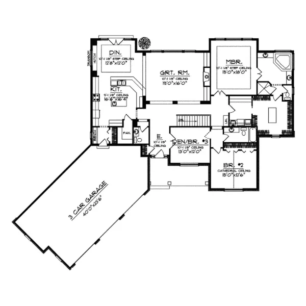 Farmhouse Plan First Floor - Perkinston Craftsman Home 051D-0526 - Shop House Plans and More