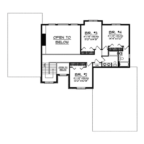 Southern House Plan Second Floor - Dewey Place Traditional Home 051D-0528 - Search House Plans and More