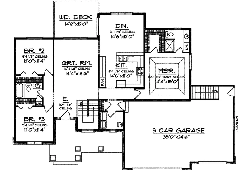 Traditional House Plan First Floor - Beale Arts And Crafts Home 051D-0530 - Search House Plans and More