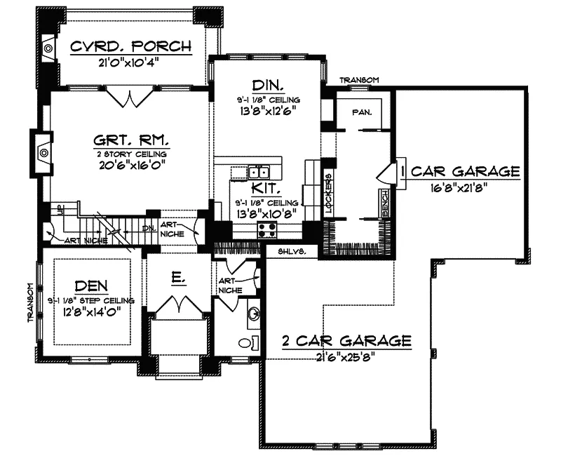 Tudor House Plan First Floor - Pheasant Ridge European Home 051D-0535 - Shop House Plans and More