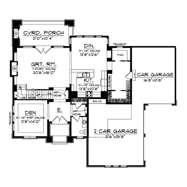 European House Plan First Floor - Pheasant Ridge European Home 051D-0535 - Shop House Plans and More