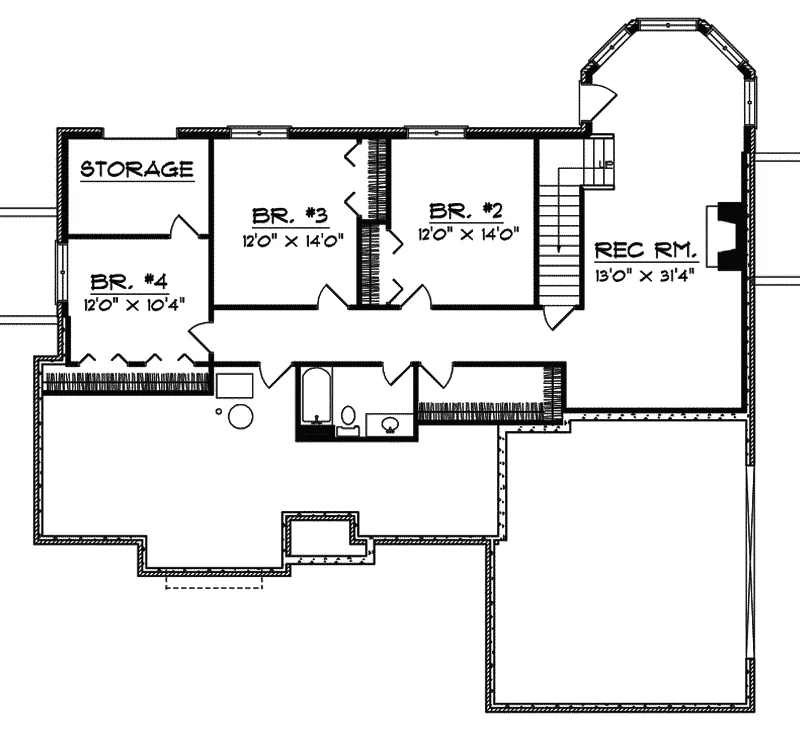Luxury House Plan Lower Level Floor - Berryman Luxury Home 051D-0540 - Search House Plans and More
