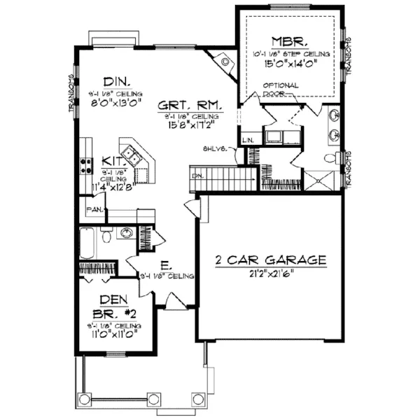 Country House Plan First Floor - Royce Canyon Ranch Home 051D-0546 - Shop House Plans and More