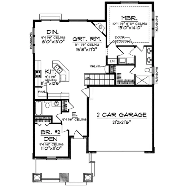 Arts & Crafts House Plan First Floor - Cynthia Creek Craftsman Home 051D-0547 - Search House Plans and More