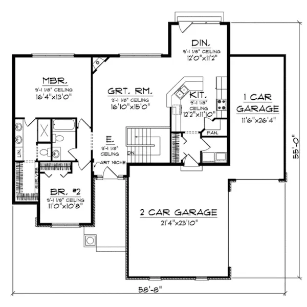 Country House Plan First Floor - Belcroft Arts And Crafts Home 051D-0549 - Search House Plans and More