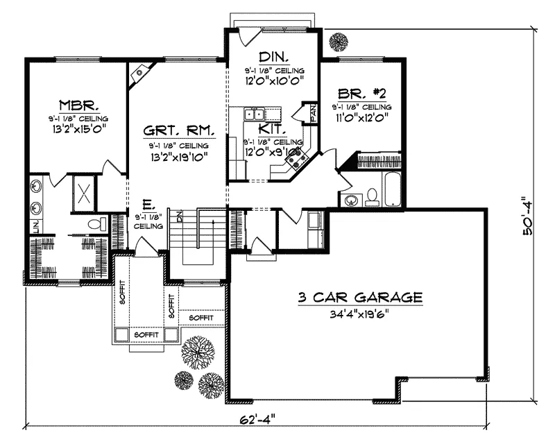 Craftsman House Plan First Floor - Foxbriar Ridge Craftsman Home 051D-0550 - Search House Plans and More
