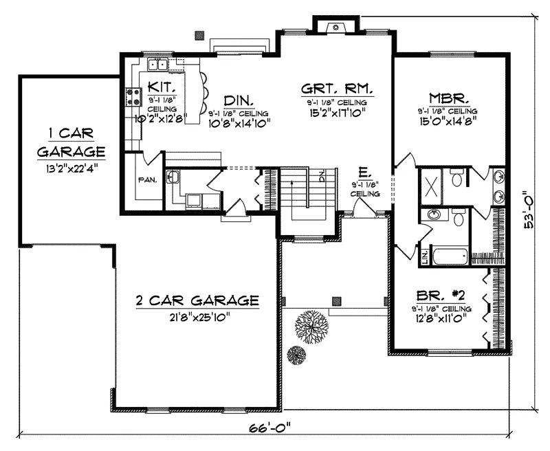 Arts & Crafts House Plan First Floor - Gentlemans Farm Craftsman Home 051D-0551 - Search House Plans and More