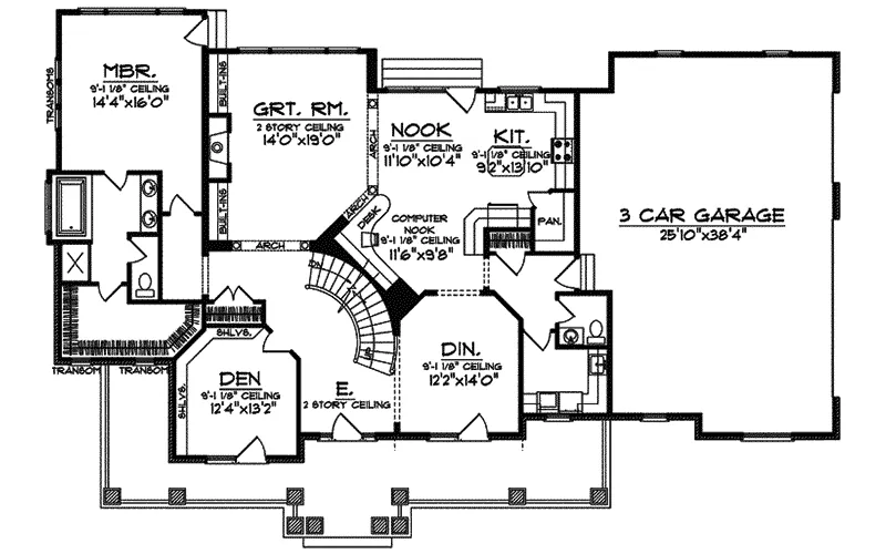 European House Plan First Floor - Laclede Forest Country Home 051D-0559 - Shop House Plans and More