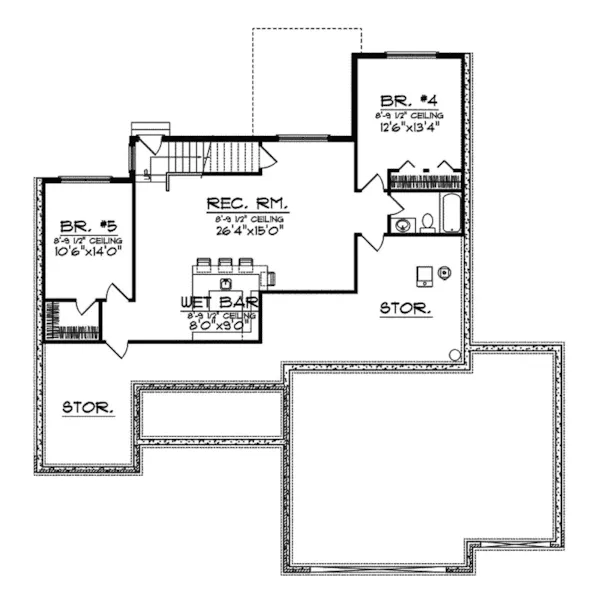 Country House Plan Lower Level Floor - Janesville Arts And Crafts Home 051D-0563 - Search House Plans and More