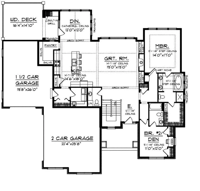 Ranch House Plan First Floor - Silver Spring Ranch Home 051D-0567 - Shop House Plans and More