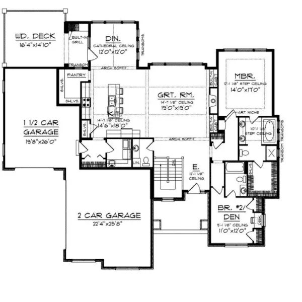 Bungalow House Plan First Floor - Silver Spring Ranch Home 051D-0567 - Shop House Plans and More