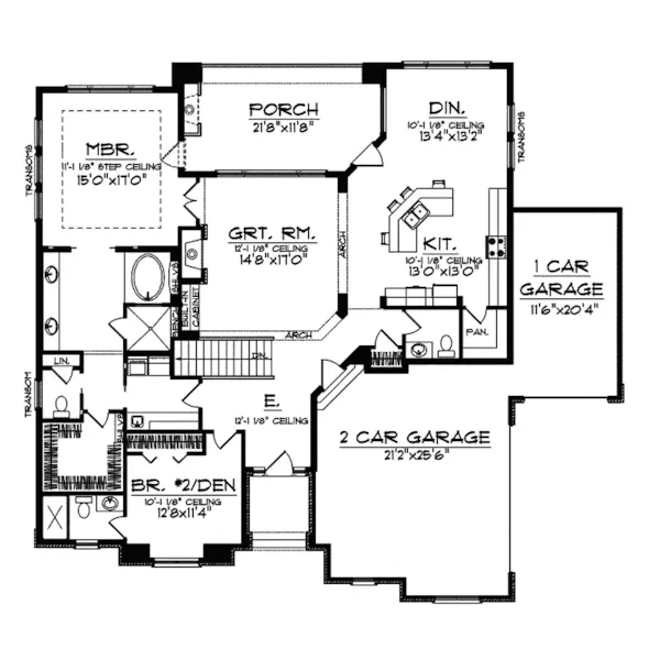 European House Plan First Floor - Selden Arts And Crafts Home 051D-0572 - Shop House Plans and More