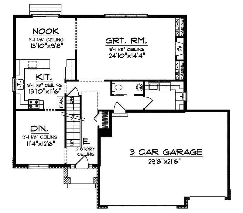 Sunbelt House Plan First Floor - Sandollar Italian Style Home 051D-0581 - Shop House Plans and More