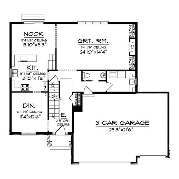 Sunbelt House Plan First Floor - Sandollar Italian Style Home 051D-0581 - Shop House Plans and More