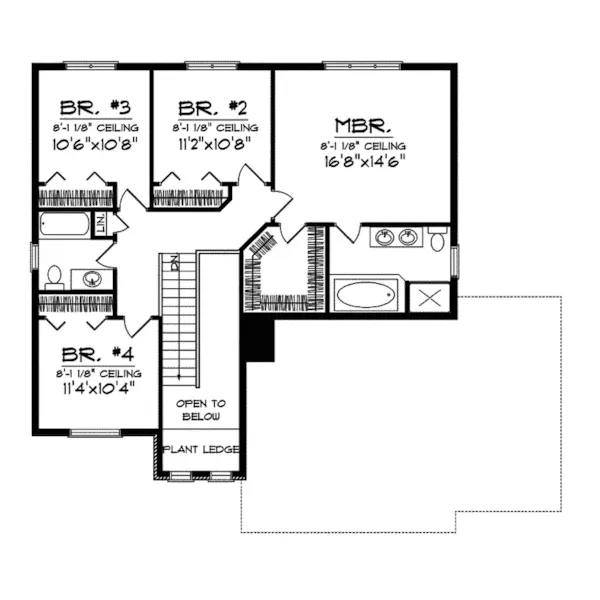 Sunbelt House Plan Second Floor - Sandollar Italian Style Home 051D-0581 - Shop House Plans and More