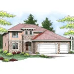 Stucco Italian Style Two-Story Perfect For Florida Or Sunbelt