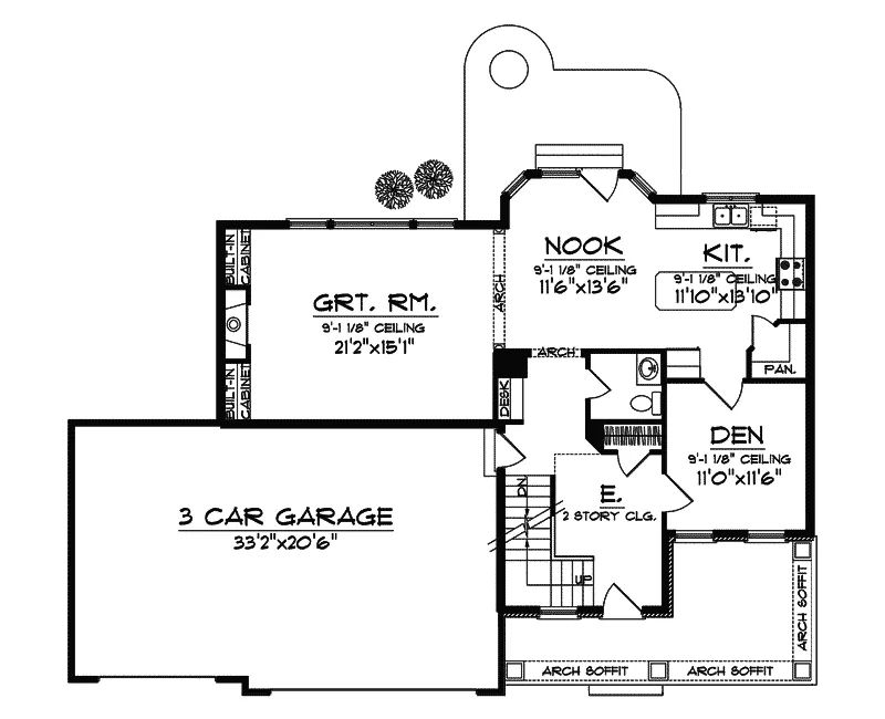 Country House Plan First Floor - Santa Cruz European Home 051D-0582 - Shop House Plans and More