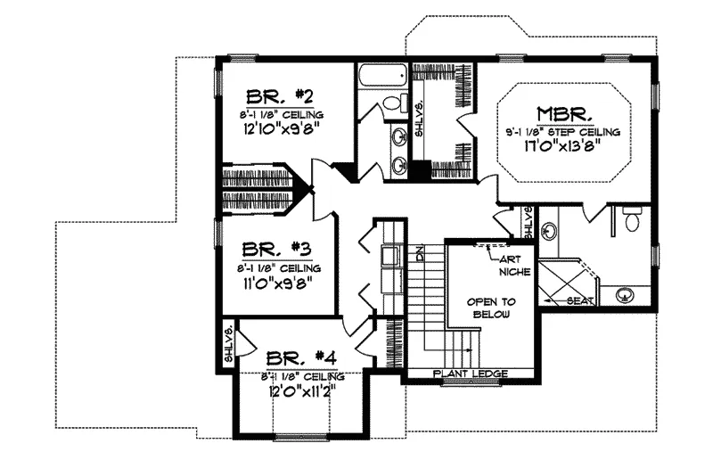 Traditional House Plan Second Floor - Santa Cruz European Home 051D-0582 - Shop House Plans and More