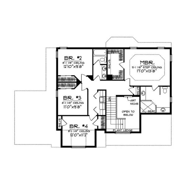 Traditional House Plan Second Floor - Santa Cruz European Home 051D-0582 - Shop House Plans and More