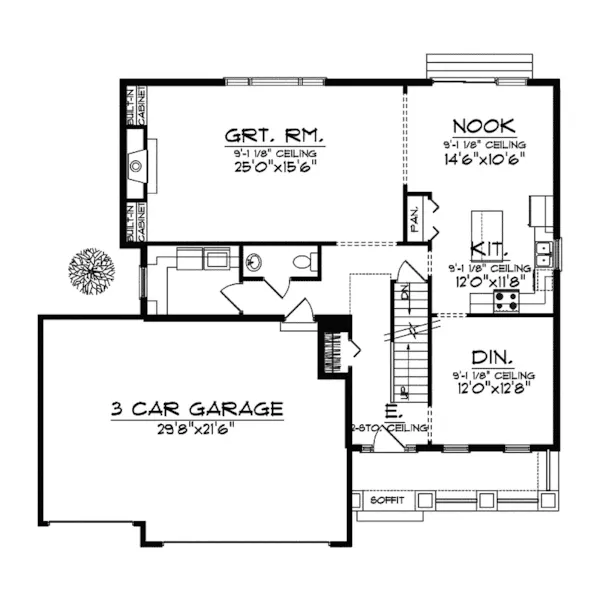 Adobe House Plans & Southwestern Home Design First Floor - Coldenham Spanish Home 051D-0583 - Search House Plans and More