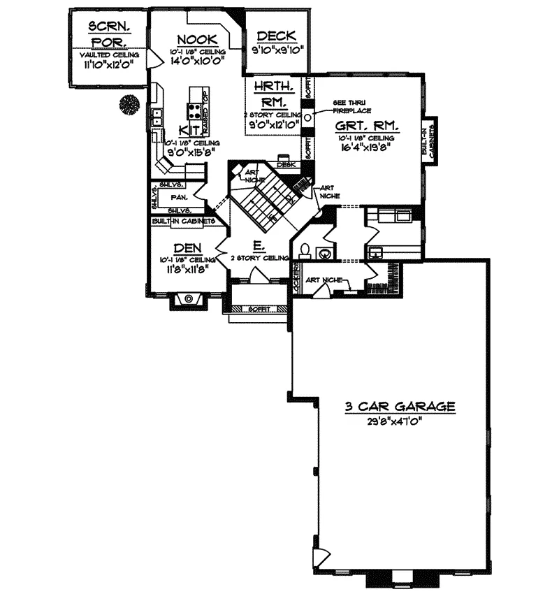 Arts & Crafts House Plan First Floor - Caesar European Home 051D-0585 - Search House Plans and More