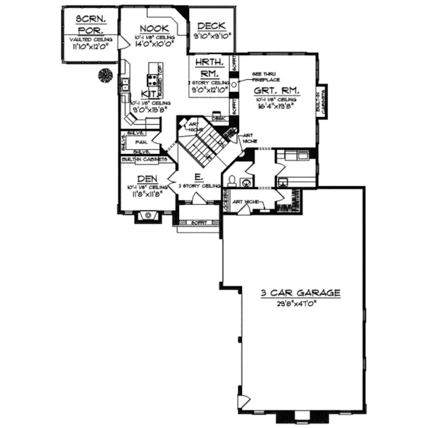 European House Plan First Floor - Caesar European Home 051D-0585 - Search House Plans and More