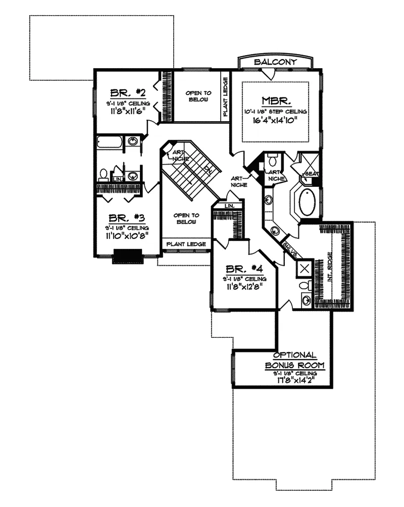 Modern House Plan Second Floor - Caesar European Home 051D-0585 - Search House Plans and More