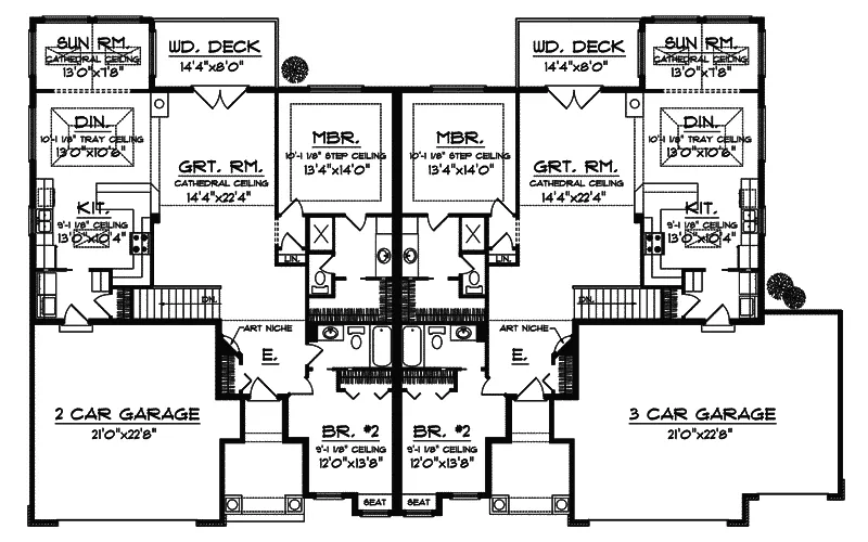 Country House Plan First Floor - Gardner Place Craftsman Duplex 051D-0589 - Search House Plans and More