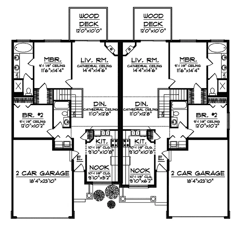 Traditional House Plan First Floor - Falkirk Mill Classic Duplex 051D-0593 - Search House Plans and More