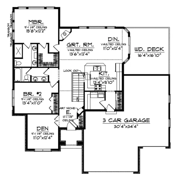 Ranch House Plan First Floor - Hankinson European Ranch Home 051D-0594 - Search House Plans and More